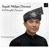 Tanjak Melayu Adult Men Full Songket Premium Quality Johor-Riau Creation Model | Ready-to-Use Malay 