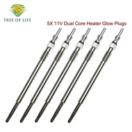 5X 11V Dual Core Heater Glow Plugs For VOLVO S60 I S80 I V70 II XC70 I XC90 I 2.4 D 2001-2010 863160