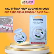 Korona Expanding Floss 50m roll, dental Floss specialized for braces, porcelain teeth, implants