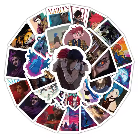 50pcs Cool Anime Arcane Stickers Decals DIY Skateboard Laptop Fridge Phone Luggage Car Bike Waterpro