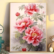 Peony Flower Cross Stitch Set Flower Cross Stitch Material Package 2024 New Style