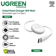 UGREEN 95673 Type C To Type C PD Super Fast Charging 2.0 5A 100W 1M 1 Meter Retractable Cable Type C