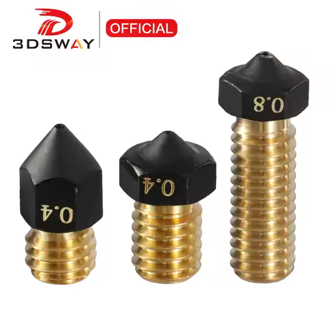 3DSWAY 4pcs/lot 3D Printer Parts PETG Printing Non-stick Nozzle PTFE Coated Surface E3D V6 Volcano M