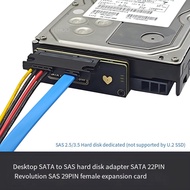 SATA to SAS HDD Adapter Card 6Gbps SATA 3.0 22Pin to SAS 29Pin Expansion Card for SAS 2.5/3.5 Inch H