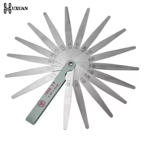 Feeler Gauges 17 Blades 0.02-1.00MM Metric Feeler Gauge Foldable Thickness Gap Metric Filler Feeler 