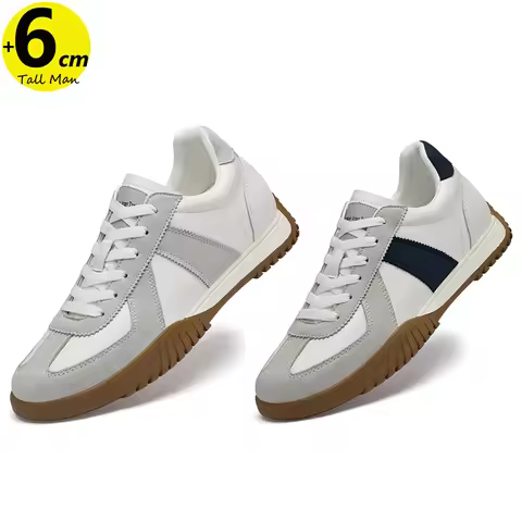 Men Elevator Shoes Oxford Sneakers Lift Insole 6CM Height Increase Sports Plus Size 36-44