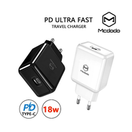 MCDODO 18w PD QUICK CHARGER SIMATE SERIES EU/US USB Type C PD Charger 18W Mobile Phone Adapter Fast 