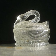 【老時光 OLD-TIME】早期台灣製天鵝造型玻璃儲物罐