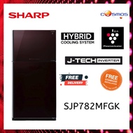 Sha rp Refrigerator (670L/Black) J-Tech Inverter Hybrid Cooling Pelican Refrigerator Glass Door Frid