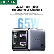 Ugreen 65W PD3.0 QC3.0 Foldable GaN Charger 2C2A Multi Port Fast Charging Adapter UL94-V0 Fireproof 