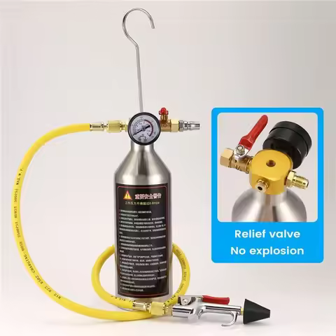 A/C AC Air Conditioner System Flush Canister Gun Kit R134 R12 R22 R410 R404 Set