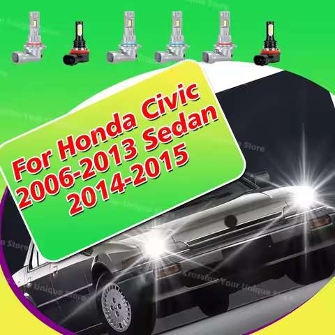 2/6x Car LED Headlight Fog Lamps For Honda Civic 2006-2013 Civic Sedan 2014 2015 Auto Bulbs 6000K Br