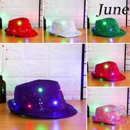 JUNEGOODS Panama Cap Light Up Flashing Stage Performance Led Fedora Trilby