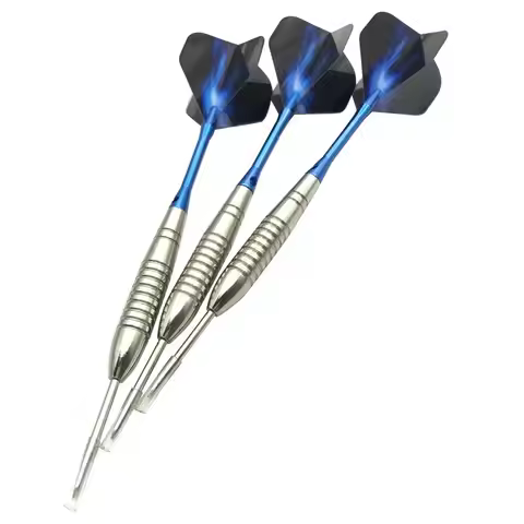 3pcs Of 22g Torpedo Silver Dart Needle Blue Aluminum Rod Blue Aurora Wing Throwing Game Adult Traini