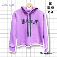 Gemoy Crop Thrift Hoodie Lilac Color Cute Hoodie