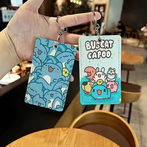 Cute B-Bugcat Capoo Card Holder Suitable For Bank Access Library Parking Bus Subway And Keychain