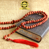 Tasbih Cantik Batu Asli Akik Marjan Laut Red Coral Merah Alam ORIGINAL 99 Butir