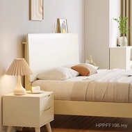 1.8 Storage Style Master Bed White Rice Cream Household Small Apartment 1.5m 1.2 Solid Wood Bed Wedd