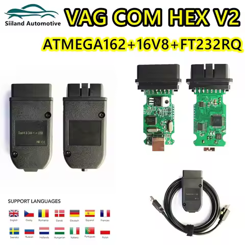 VAG 21.3 HEX V2 Interface VAG 20.4.2 ATMEGA162 PCB 16V8 FT232RQ Scanner Tools For VW/AUDI/Skoda Free
