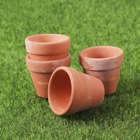 10Pcs Red Pottery Flower Pot Clay Pottery Planter Cactus Flower Pots Succulent Pot With Drainage Hol