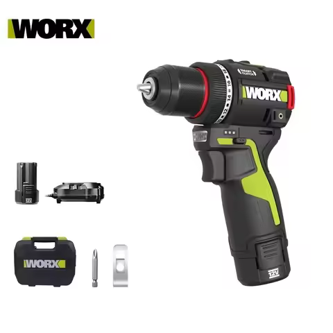 WORX WU135 Cordless Electric Dril12V 50Nm 1800rpm Smart Clucth Auto Stop 2Speed Adjust Metalworking 