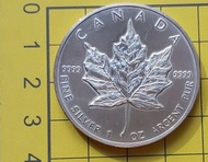 加拿大1989年1安士楓葉銀幣一枚全新