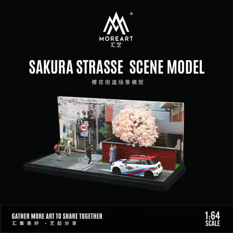 MoreArt 1:64 Cherry street Handmade Scene Model Miniature Landscape,Car Model Scene ,Car Figures Sho
