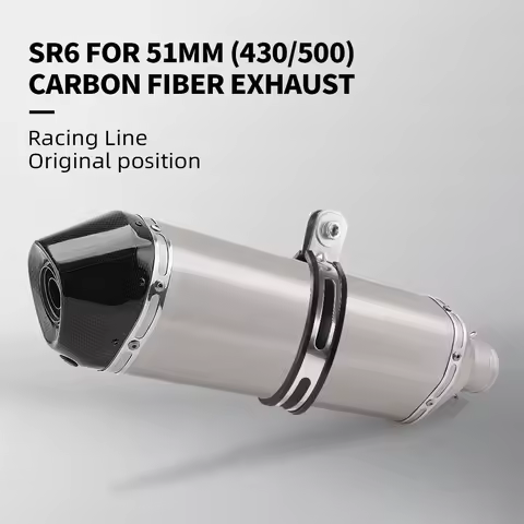 51mm Escape Moto Tube Motorcycle Exhaust Muffler with Db Killer for R3 MT07 FZ1 R6 R15 ZX6R ZX10 Z90