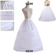 GESH Underskirt Crinoline, 3-Hoops White Petticoat, Long Ball Gown Petticoats