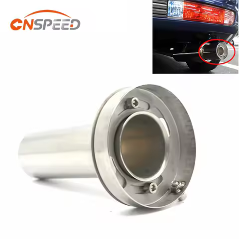 CNSPEED Universal Adjustable 85mm 3.5" /98mm 4'' /110mm 4.5'' Car Stainless Chrome Exhaust Muffler S