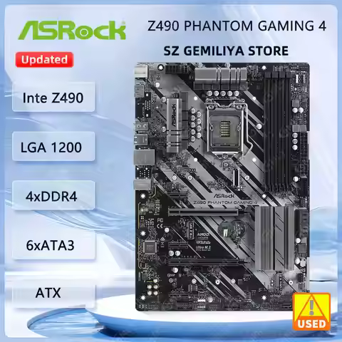 ASRock Z490 Phantom Gaming 4 Motherboard Intel Z490 LGA 1200 DDR4 128GB M.2 support i9-10900F 10600 