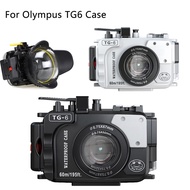 For Olympus TG5/TG6/TG7 Case 60M/195ft TG6 Underwater Diving Camera Housing Waterproof Case With Dua