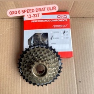 Sprocket Gear Drat Ulir Freewheel Megarange Oxo 8 Speed 13-32T