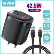 KIVEE ชุดสายชาร์จ Type-C/Lightning สายชาร์จ+หัวชาร์จเร็ว ชุดชาร์จด่วน  For iPhone Samung Realme OPPO