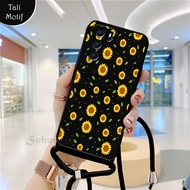 Softcase Macaron Tali Bunga Oppo A16 Terbaru Slingcase Tali hp Casing Lucu TPU [Motif Candy] - Case 