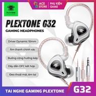 Plextone G32 Gaming Headset – Wired In-Ear, 10mm Driver, 3.5mm Jack