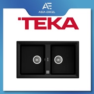 TEKA STONE 90 B-TG 2B 90CM TOP MOUNT DOUBLE BOWL TELGRANITE+ GRANITE KITCHEN SINK