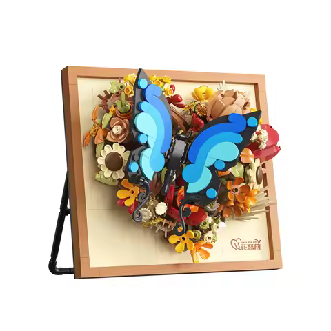 Compatible Lego Flower Building Block Picture Frame Bouquet Sunflower Butterfly Rose Trendy Assemble