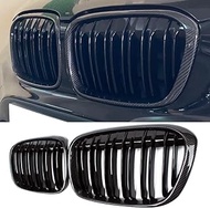 Carbon Fiber Front Kidney Grille Racing Grill for BMW X1 F48 F49 2016-2019 XDrive, black