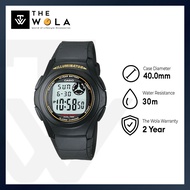 (2 Years Warranty) Casio F-200W-9A Men Digital Watch Black Resin Band
