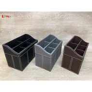 Stationery Case with Pencil and Pen Remote 5-Section Leather Comb Cell Phone Case Storage Box/