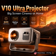 V10 Ultra Mini Projector 600 ANSI 1080P 4K Android 14 WiFi 6 Bluetooth 5 Auto Keystone for Home Cine