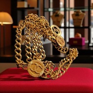 Chanel 1984年古董黃銅腰鏈