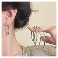 Inlume.id - Ring EARRINGS - 2455 silver ring ROUND SILVER EARRINGS 3cm 4cm 5cm 6cm