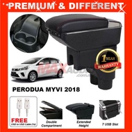 PERODUA MYVI G3 GEN3 ARMREST 2018 - 2022 Tempat Merehat Lengan Adjustable USB Charging Port Cup Hold