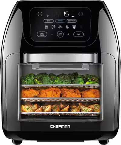 Multifunctional Digital Air Fryer+ Rotisserie, Dehydrator, Convection Oven, 17 Touch Screen Presets 