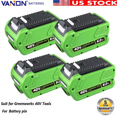 1/2/4Pack 40V 6.0Ah Batteries Replace for Greenworks 40V Battery 29462 29472 29252 2901319 Compatibl