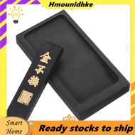 4 Inch Chinese Calligraphy Ink Stone with Ink Stick, Rectangle Ink Stone Tray for Traditional Callig