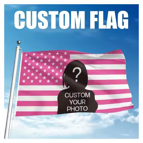 Custom Pink American Flag 2X3 FT/3x5 FT Personalized Pink Flags Customizable Flag with Photo Text Fu
