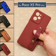 Carristo Xiaomi Poco X5 Pro 5G Simple Back Silicone Case with I-Ring Ring Soft TPU Cover Casing Phone Mobile Colourful Stand Housing